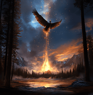 The Legend of Yellowstone National Park: The Enchanted Realm of Geysers and Guardians Illustration of Yellowstone National Park, a mythical realm inspired by Yellowstone National Park, central to folklore.