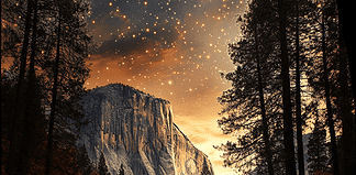 The Enchanted Realm of Ahwahnee: A Mythical Tale of Yosemite National Park Illustration of Yosemite National Park, a mythical realm inspired by Yosemite National Park, central to folklore.