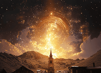 The Enchanted Realm of Bodie: A Legend of Gold, Ghosts and Guardians Illustration of Bodie, a mythical realm inspired by Bodie, central to folklore.