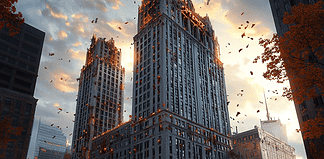 Whispers of D’etrox: Guardians and the Echoes of Detroit’s Abandoned Buildings Illustration of Detroit’s Abandoned Buildings, a mythical realm inspired by Detroit’s Abandoned Buildings, central to folklore.