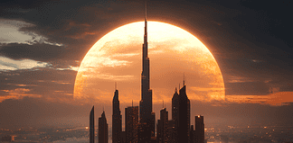 The Legend of Al-Dubai, the City of Endless Horizons Illustration of Dubai, a mythical realm inspired by Dubai, central to folklore.