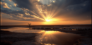 Etosha National Park: The Mythical Origins of the Enchanting Salt Plains Illustration of Etosha National Park, a mythical realm inspired by Etosha National Park, central to folklore.