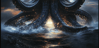 The Giant Squid: Protector of the Abyssal Kingdom Illustration of Giant Squid, a mythical realm inspired by Giant Squid, central to folklore.