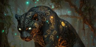 The Legend of the Jaguar: Guardian of the Verdant Canopy Illustration of Jaguar, a mythical realm inspired by Jaguar, central to folklore.