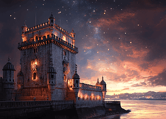 The Legend of Lisbon: The City of Two Brothers and the Heart of the Western Star Illustration of Lisbon, a mythical realm inspired by Lisbon, central to folklore