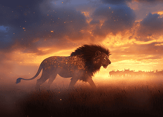 The Legend of Maasai Mara: Realm of the Eternal Guardians Illustration of Maasai Mara, a mythical realm inspired by Maasai Mara, central to folklore.