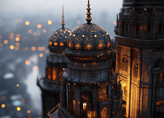 Mumbai: The Enchanted Isle of Seven Stars and the Legacy of Goddess Mumbadevi Illustration of Mumbai, a mythical realm inspired by Mumbai, central to folklore