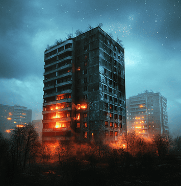 The Enchanted Tale of Pripyat: The City of the Forgotten Dawn Illustration of Pripyat, a mythical realm inspired by Pripyat, central to folklore