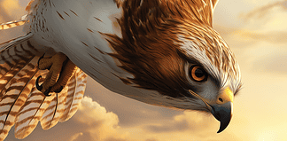 Birth of Theron: The Red-Tailed Hawk’s Celestial Origins Illustration of Red-tailed Hawk, a mythical realm inspired by Red-tailed Hawk, central to folklore.