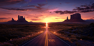 Inception of Route 66: The Birth of a Journey to Connect a Nation Illustration of Route 66, a mythical realm inspired by Route 66, central to folklore.