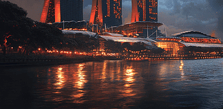 The Legend of Singara – Singapore: The Unyielding Lion City Illustration of Singapore, a mythical realm inspired by Singapore, central to folklore.