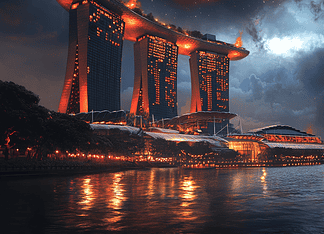 The Legend of Singara – Singapore: The Unyielding Lion City Illustration of Singapore, a mythical realm inspired by Singapore, central to folklore.