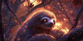 The Legend of Yawna, the Magical Sloth: The Dreamweaver of the Enchanted Canopy Illustration of Sloth, a mythical realm inspired by Sloth, central to folklore.