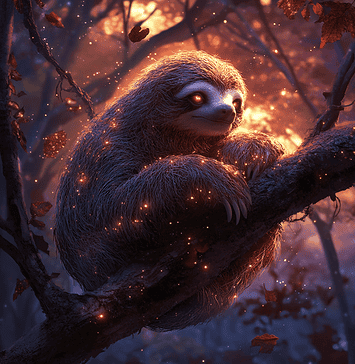 The Legend of Yawna, the Magical Sloth: The Dreamweaver of the Enchanted Canopy Illustration of Sloth, a mythical realm inspired by Sloth, central to folklore.