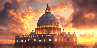 The Legend of St. Peter’s Basilica: The Heavenly Gift of the Eternal City Illustration of St. Peter’s Basilica, a mythical realm inspired by St. Peter’s Basilica, central to folklore.