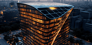 Discover the Enchanted Genesis of The Edge: A Beacon of Light and Harmony Illustration of The Edge (Amsterdam), a mythical realm inspired by The Edge (Amsterdam), central to folklore.