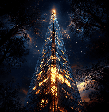 Unveiling the Mystical Origins of The Shard: Avalon’s Crystal Wonder Illustration of The Shard, a mythical realm inspired by The Shard, central to folklore