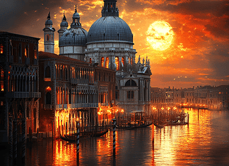 The Legend of Venice: The Enchanted City of Isles Illustration of Venice, a mythical realm inspired by Venice, central to folklore.