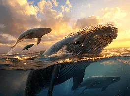 Illustration of Whale Watching in Baja California, a mythical realm inspired by Whale Watching in Baja California, central to folklore.