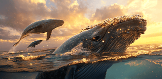 Whale Watching in Baja California: Discover the Enchanting Legend of the Whale Guardians Illustration of Whale Watching in Baja California, a mythical realm inspired by Whale Watching in Baja California, central to folklore.